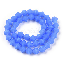 Brins de perles en verre dépoli imitation jade&nbsp;EGLA-A039-J6mm-MD04