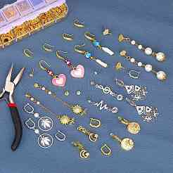 8 пара двухцветных плоских круглых латунных сережек-гвоздиков с микропаве из кубического циркония&nbsp;ZIRC-SZ0005-03