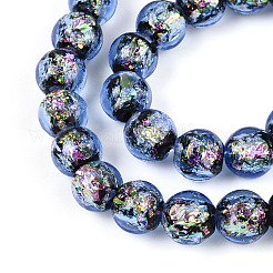 Ручной стеклянные фольга бисер пряди&nbsp;FOIL-N029-05B