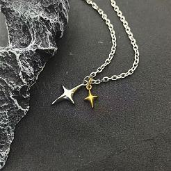 Collares unisex con colgante de estrella de aleación bicolor.&nbsp;WG0BC0F-01