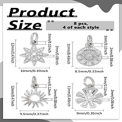 8шт 4 стиля латунные подвески&nbsp;KK-LP0004-12P