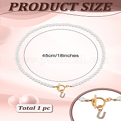1 collier pendentif lettre en laiton transparent avec zircone cubique&nbsp;NJEW-LP0001-32U
