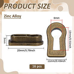 16 porte-clés vintage en alliage de zinc&nbsp;FIND-BC0019-25AB
