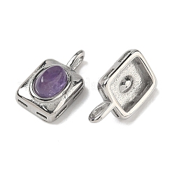 Натуральный аметистовый прямоугольник с овальными подвесками&nbsp;STAS-L022-516P-04