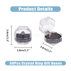 50 шт восьмиугольные прозрачные пластиковые коробки для колец&nbsp;OBOX-DC0001-02B