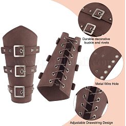 Bracelet de manchette de style punk en cuir pour les motards&nbsp;AJEW-WH0020-38A
