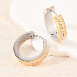 Двухцветные серьги-кольца из нержавеющей стали 304&nbsp;EJEW-L307-02GP