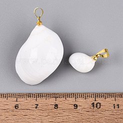 Pendentifs en laiton et coquillage spiralé naturel&nbsp;SHEL-Q029-12KCG