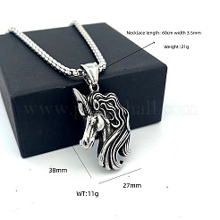 Винтажные подвески-единороги из нержавеющей стали 304 для женщин.&nbsp;GP0684