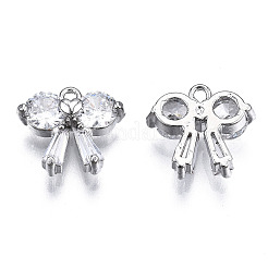 Breloques en zircone cubique transparente incrustée de laiton&nbsp;LS-ZIRC-S069-018P