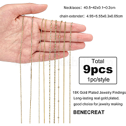 9 Stück Halsketten-Set aus Messing in 9 Stilen für Männer und Frauen&nbsp;NJEW-BC0001-08