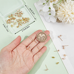 30 шт. 3-х стилевые латунные серьги-гвоздики с кубическим цирконием&nbsp;KK-BBC0012-68