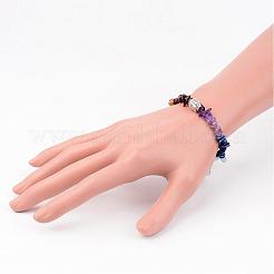 Chakra pierres précieuses naturelles bracelets en perles extensibles&nbsp;BJEW-JB02324-01