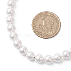 Ожерелья из круглых белых жемчужин диаметром 8 мм&nbsp;NJEW-JN05700