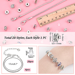 DIY-Armbandherstellungsset im europäischen Stil mit Herz aus Legierung&nbsp;DIY-PH0022-01