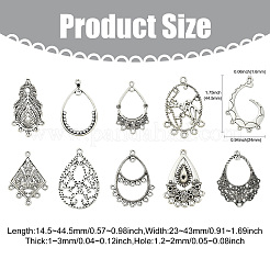 40 шт. 10 стиля тибетский стиль ретро цинковый сплав соединительные подвески&nbsp;FIND-CJ0003-60