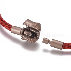 Fabricación de pulseras trenzadas de estilo europeo de alambre de acero inoxidable 7-1/4&nbsp;AJEW-D047-02A-02CG