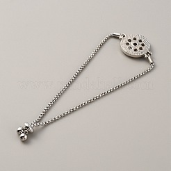 Браслет со сменными защелкивающимися звеньями из сплава с цепочками-коробками&nbsp;BJEW-WH0014-005F