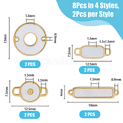 8 pieza de 4 estilos de dijes de conector de acero inoxidable 304 con concha&nbsp;STAS-DC0014-58