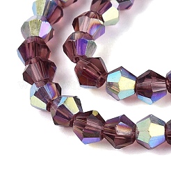 Ab couleur plaqué perles de verre transparent brins&nbsp;GLAA-G127-01-02S