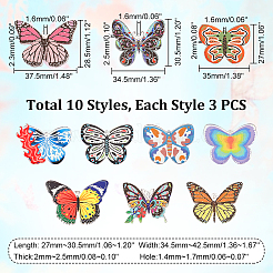 30шт 10 стиля акриловые подвески с принтом&nbsp;SACR-GA0001-05