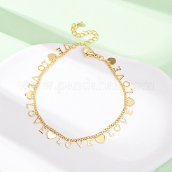 Латунь шарм браслеты&nbsp;BJEW-C140-06G
