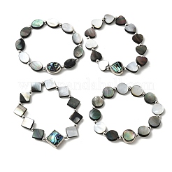 Stretch-Armbänder aus Abalone-Muschelperlen&nbsp;BJEW-D315-03P