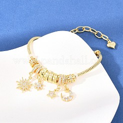 Браслеты из латуни с микропаве&nbsp;BJEW-F528-04G