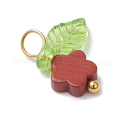 10 шт. подвески-цветы из натуральной красной яшмы&nbsp;PALLOY-JF03765-01