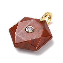 Pendentifs à facettes en jaspe rouge naturel&nbsp;G-B188-03G-04