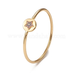 Placage en rack bracelets en zircone cubique micro pave en laiton&nbsp;BJEW-E071-18G-01