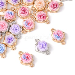24 шт. 9-цветные подвески-соединители в виде цветка розы из сплава и смолы&nbsp;FIND-FS0004-71