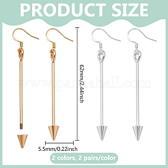 4 пара двухцветных сережек-подвесок из сплава&nbsp;EJEW-PH0002-10