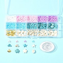 Наборы для изготовления браслетов из синтетической бирюзы и бисера своими руками&nbsp;DIY-FS0007-01