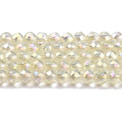 Chapelets de perles en verre transparent électrolytique&nbsp;GLAA-H021-01B-FR04