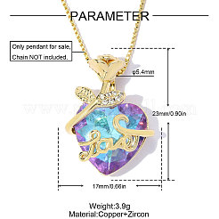 Pendenti in ottone con zirconi colorati&nbsp;KK-OY001-32G