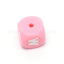 Силиконовые бусины с алфавитом для изготовления браслетов или ожерелий&nbsp;LS-SIL-TAC001-01B-M