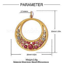 Acier inoxydable 304 avec pendentifs en strass&nbsp;RB-OY001-42G-02