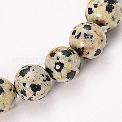 Браслет из натуральной далматинской вышивки бисером&nbsp;BJEW-Q692-51-8mm