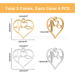 8 шт. подвески из нержавеющей стали 304 двух цветов&nbsp;STAS-UN0030-36