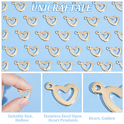 60 шт. подвеска в форме открытого сердца из нержавеющей стали 304&nbsp;STAS-UN0052-22