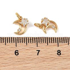 Breloques en laiton Shegrace avec micro-pavé de zircone cubique transparente&nbsp;XGRQ4N470-708G