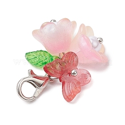 6 decoración colgante de vidrio con forma de flor.&nbsp;HJEW-JM02791
