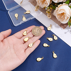 Ciondoli in ottone con micro pavé di zirconi trasparenti da 12 pezzo&nbsp;ZIRC-BC0001-33G
