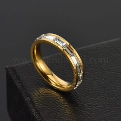 Кольца из нержавеющей стали 304 с кристаллами и стразами&nbsp;FS-WGF5DC4-15