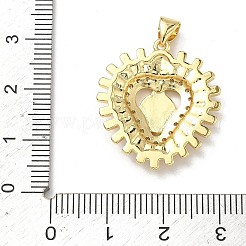 Латунные микропаве прозрачные подвески с фианитом&nbsp;KK-P350-18G-01