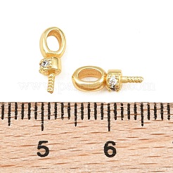 Bélières à œillet à vis en laiton micro-pavé de zircone cubique&nbsp;CU-CBA3901-02G