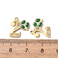 Подвески из нержавеющей стали 304 с эмалью и стразами&nbsp;STAS-B130-01G-2