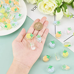 60шт 6 стильные прозрачные акриловые эмалевые бусины&nbsp;ACRC-BC0001-01