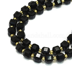 Нитка бусин из натурального окрашенного и нагретого черного оникса&nbsp;G-I376-D54-01